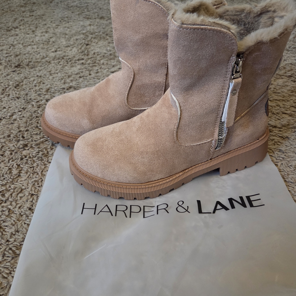 Harper & Lane Tan Suede Boots